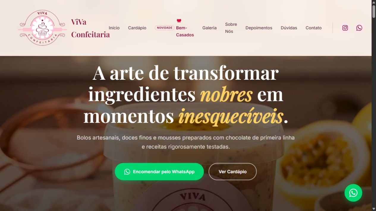 Página inicial da Vi-Va Confeitaria